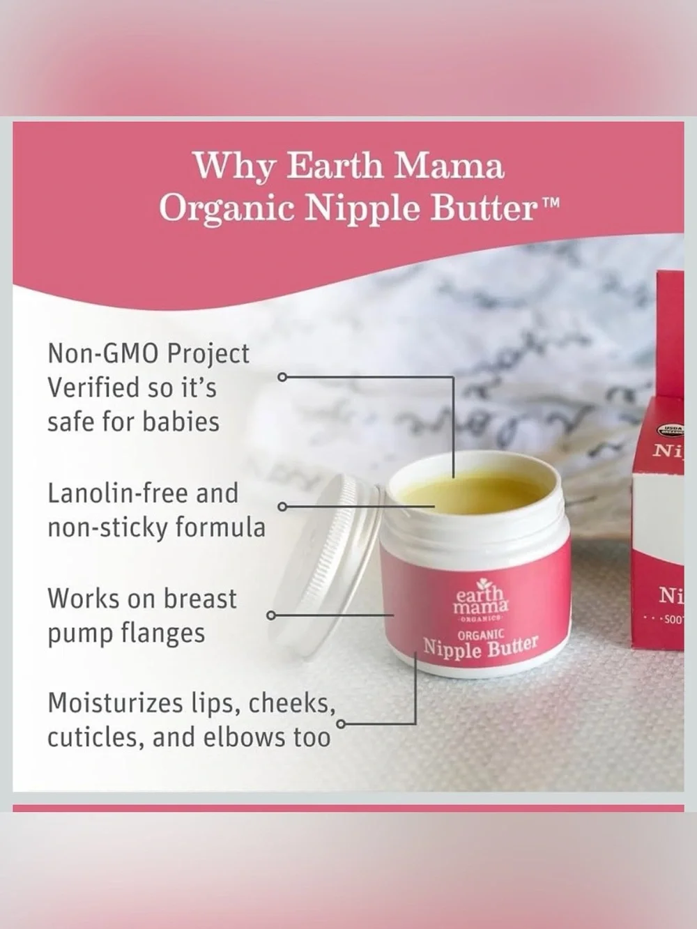 🤱🌿 Earth Mama Organic Nipple Butter – 2 oz (Lanolin-Free)